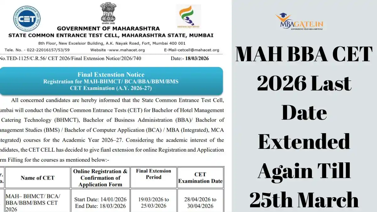 MAH BBA CET 2026 Last Date Extended Again Till 25th March