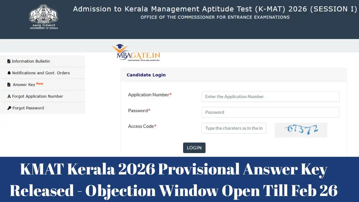 KMAT Kerala 2026 Provisional Answer Key Released - Objection Window Open Till Feb 26