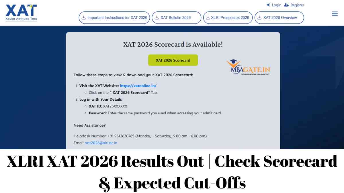 XLRI XAT 2026 Results Out | Check Scorecard & Expected Cut-Offs