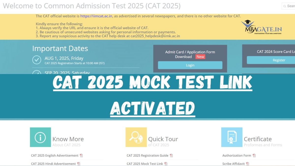 CAT 2025 Mock Test Link Activated: Practice Before November 30 Exam