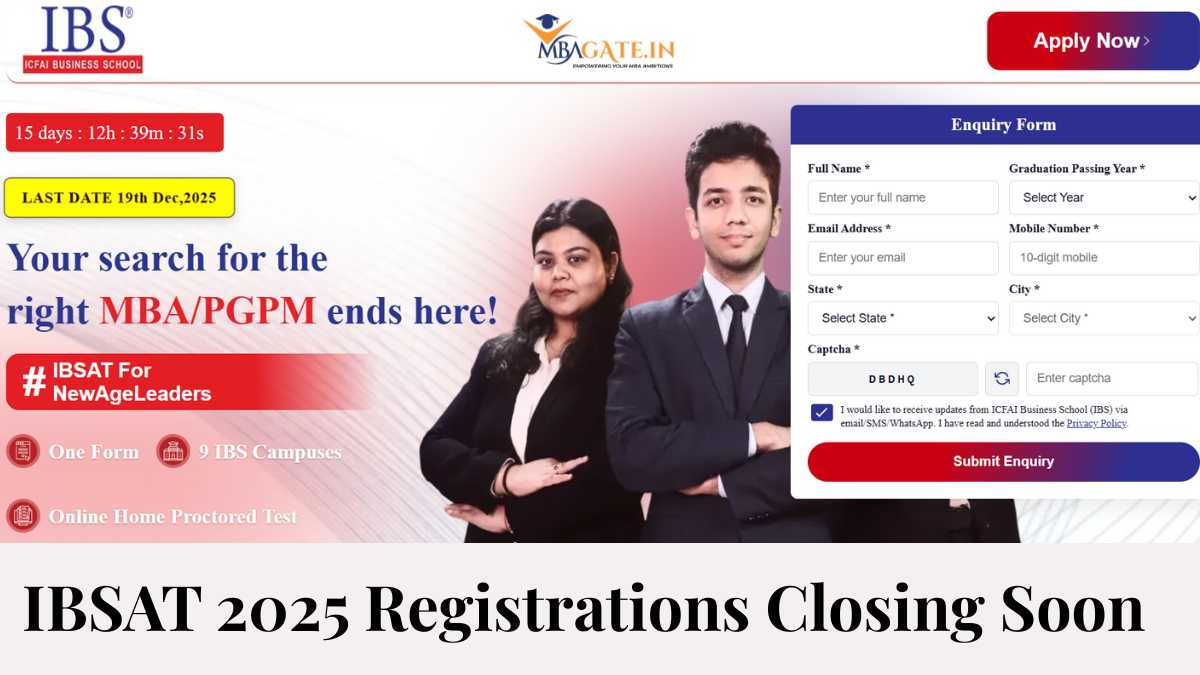 IBSAT 2025 Registrations Closing Soon - Last Date 19 December