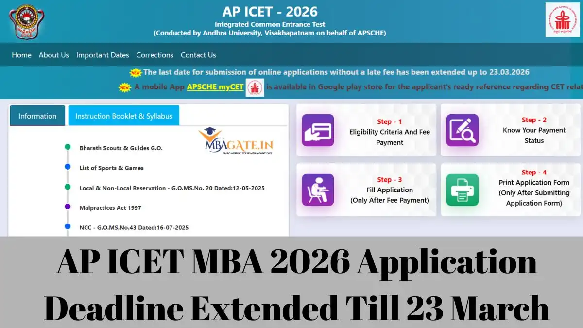 AP ICET MBA 2026 Application Deadline Extended Till 23 March