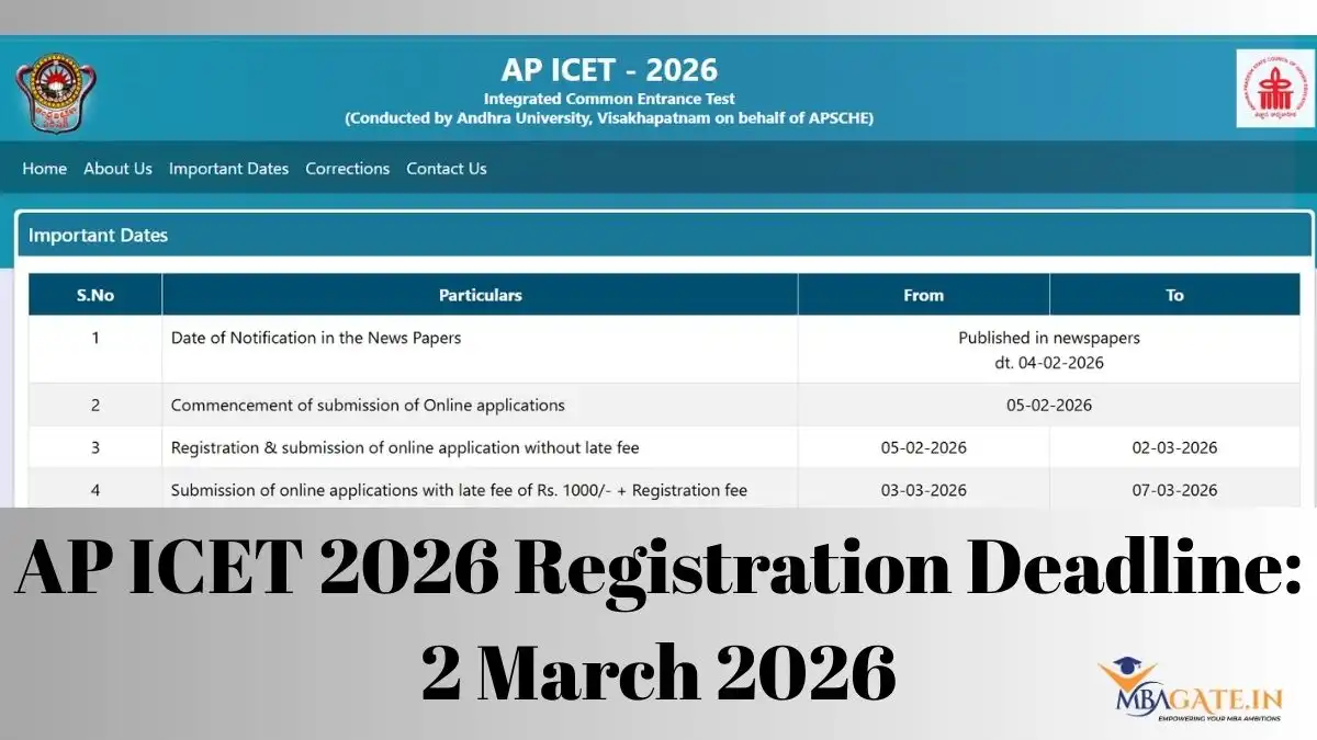 AP ICET 2026 Registration Deadline: 2 March 2026