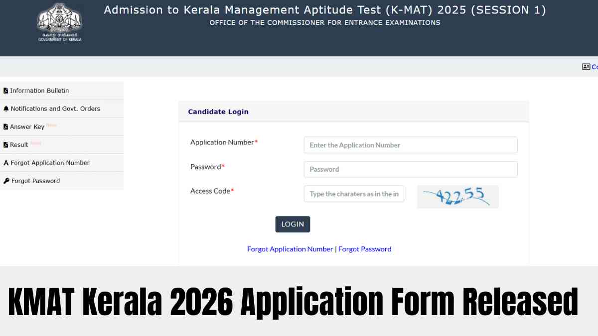 KMAT Kerala 2026 Application Form Released - Exams Scheduled on 25 January