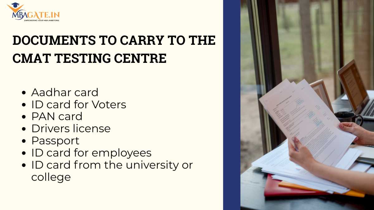 Documents to Carry to the CMAT Testing Centre