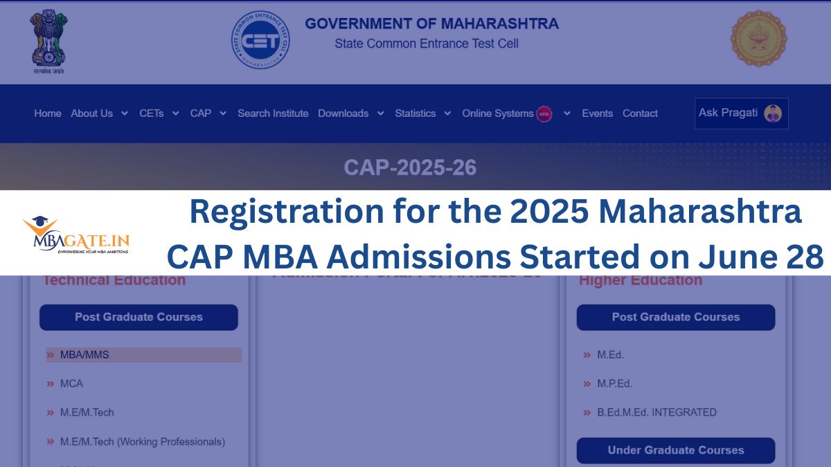 Registration for the 2025 Maharashtra CAP MBA Admissions Started on June 28